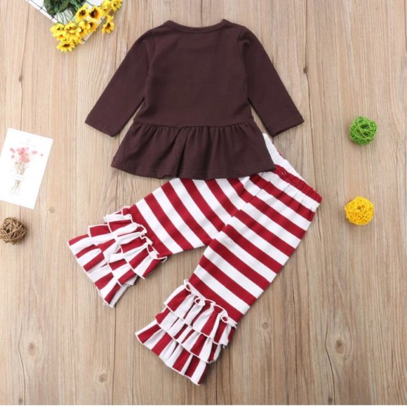 Thanksgiving Thankful Baby Toddler Girls Outfit - Picture 4 of 8